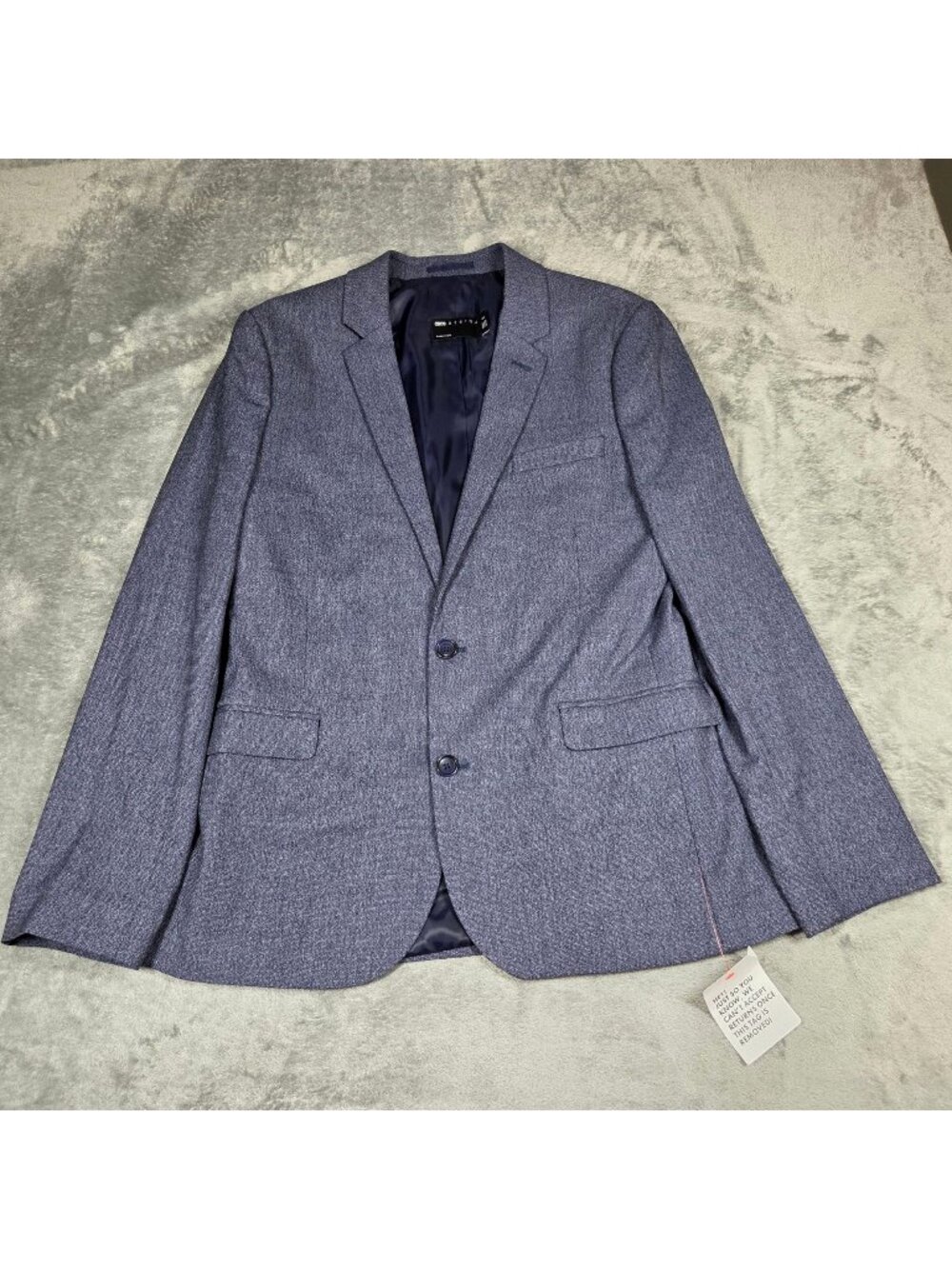 ASOS Sport Coat Mens 42R Blue Slim Fit Stretch Preppy Blazer Jacket NWOT